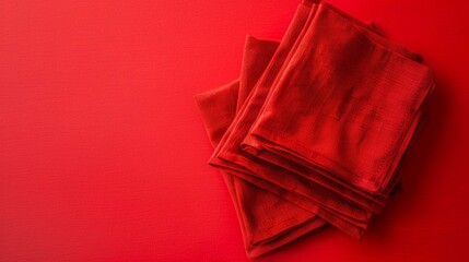 Napkins isolated on red