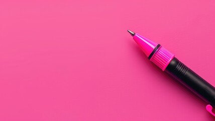 Bright pink felt-tip pen on vibrant background, with room for text or design elements - obrazy, fototapety, plakaty