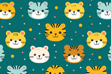 Obraz premium seamless baby tiger pattern vector