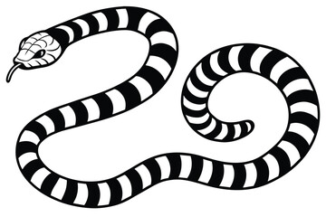 banded sea krait black and white vector