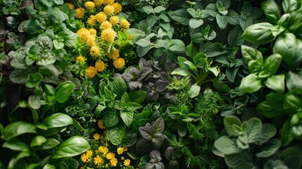 Various kind of fresh herbs