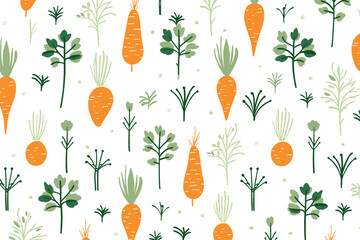 seamless carrot pattern vector - obrazy, fototapety, plakaty