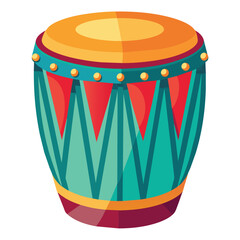 Colorful drum vector on an isolated white background