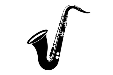 saxophone silhouette vector art illustration