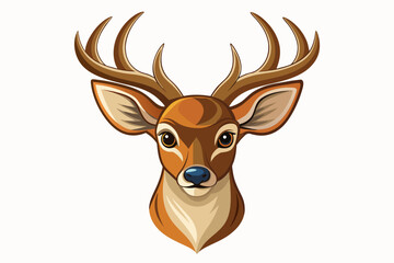  head-of-a-friendly-looking-deer vector illustration 