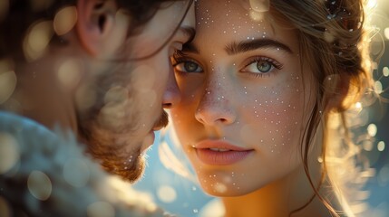 Romantic ambiance sets the stage as a couple celebrates their union in matrimonial bliss