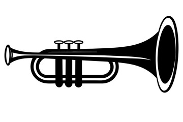Obraz na płótnie Canvas trumpet silhouette vector art illustration