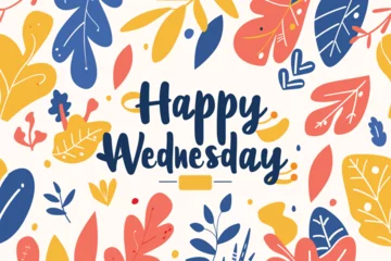 Outdoor kussens Happy Wednesday vector illustration © PixelDreamer