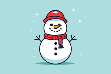 snowman colorful vector illustration