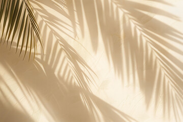 Tropical Shadows: Palm Leaves Dance on Sunlit Wall