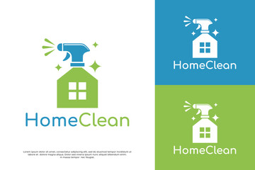 Home clean vector logo template. This design use tool for cleaning. Suitable for cleaning service business .