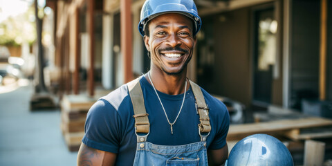 Smiling Construction Worker Portrait - Powered by Adobe