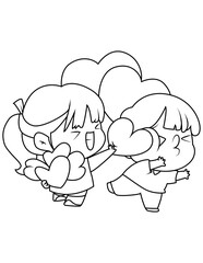 Cute couple coloring page 