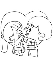 Cute couple coloring page 