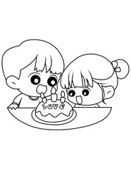 Obraz premium Cute couple coloring page 