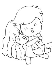 Cute couple coloring page 