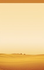 Obraz premium Warm colors landscape of a golden wheat field under a clear sky at sunset in a minimalist style