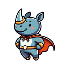 Obraz premium cute icon character rhino hero