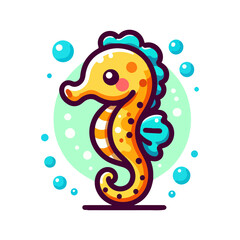 cute icon character seahorse