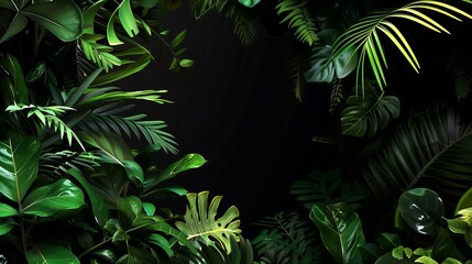 Tropical Leaf Frame with Copyspace for Design
