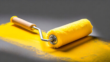 yellow paint roller