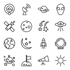 set of icons Space
