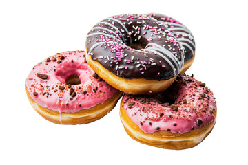 delicious donut on an isolated transparent background