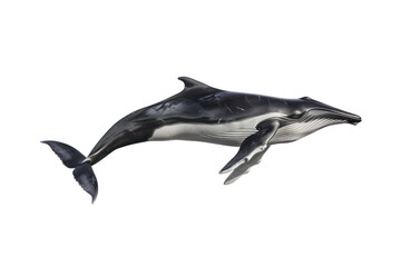 Fototapeta premium fin whale on an isolated transparent background