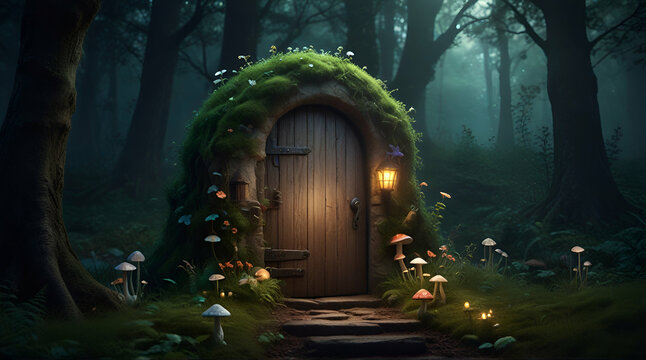 Fantasy enchanted fairy tale forest with magical openai .Generative AI