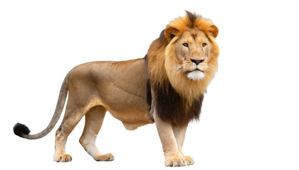 Obraz premium Löwe auf vier beinen isoliert auf weißen Hintergrund, Freisteller