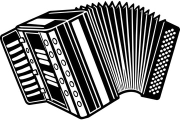 accordion silhouette vector art illustration
 - obrazy, fototapety, plakaty