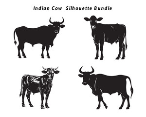 Indian Cow Silhouette Bundle
