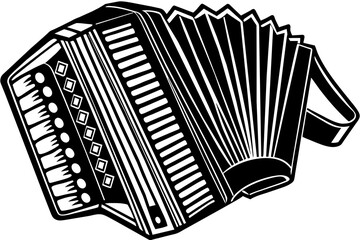 accordion silhouette vector art illustration
