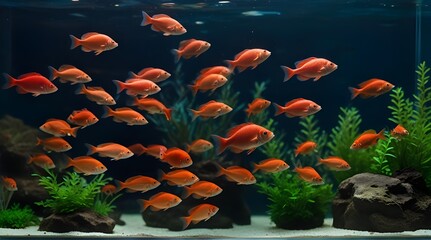 aquarium poissons rouges .Generative AI