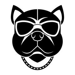 Powerful Bulldog Face Captivating Vector Illustration with Chains