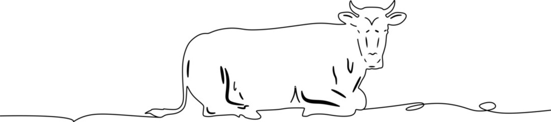 line art cow