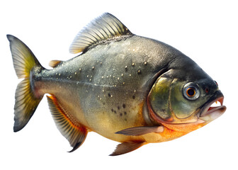 Fototapeta premium Piranha swiming isolated on transparent background