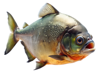 Piranha swiming isolated on transparent background