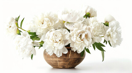 bouquet of white roses in vase 