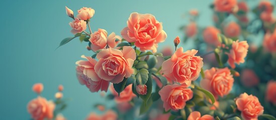 Pink roses bouquet background