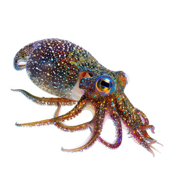 hawaiian bobtail squid on isolated transparent background
