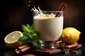 hot milk with honey and fruit