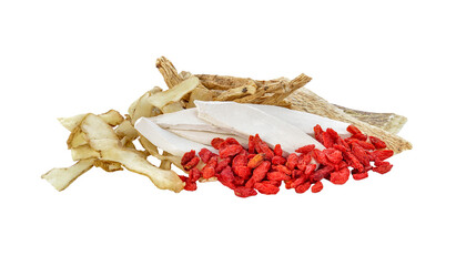 Ingredients for Chinese herbal soup transparent png
