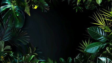 Fototapeta na wymiar Jungle Mystery - Vibrant Green Leaf Frame