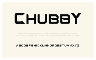 Chubby Abstract modern urban alphabet fonts. Typography sport, technology, fashion, digital, future creative logo font. vector illustration