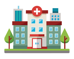 Hospital building vector illustration
