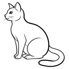 Minimalist Cat Silhouette on White Background Perfect for Graphic Design Projects