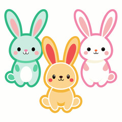 Adorable Bunny Sticker Vector Art Delightful Designs for Any Project