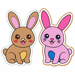 Adorable Bunny Sticker Vector Art Delightful Designs for Any Project
