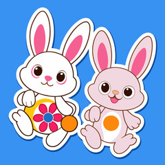 Obraz na płótnie Canvas Adorable Bunny Sticker Vector Art Delightful Designs for Any Project